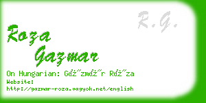 roza gazmar business card